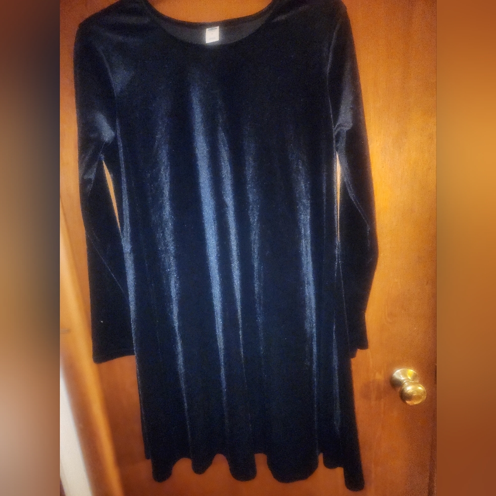 Old Navy Long Sleeve Black Velvet Short Dress Size M